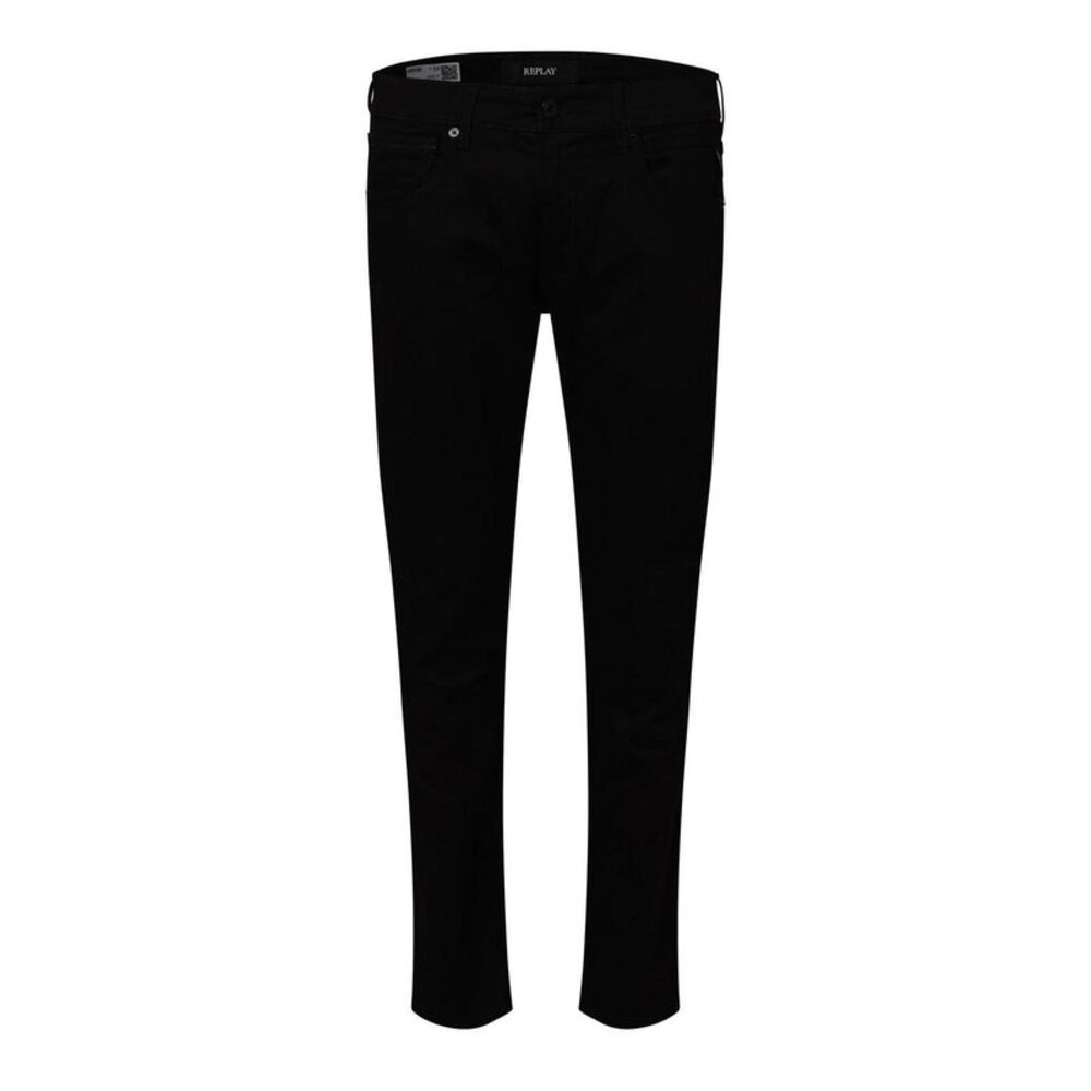Replay Mens Plain Straight Jeans / Black
